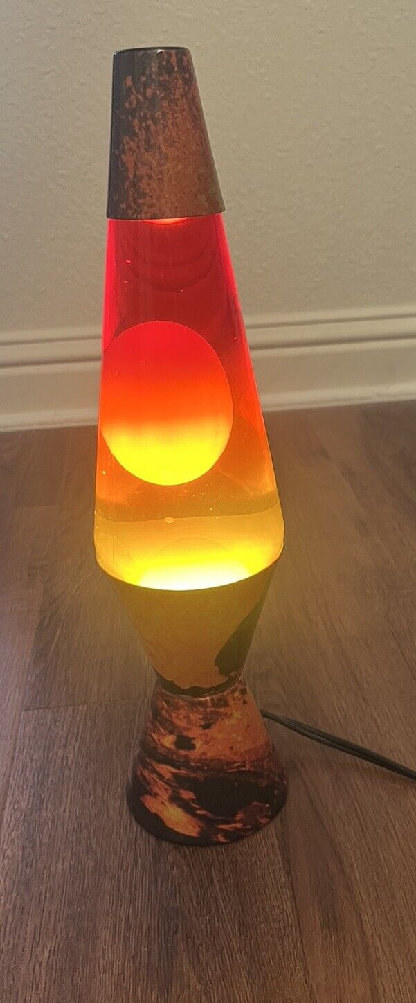 14.5” Volcano Molten Lava Lamp W/ Tri-Color Colormax Globe & Decal Base BNIB 