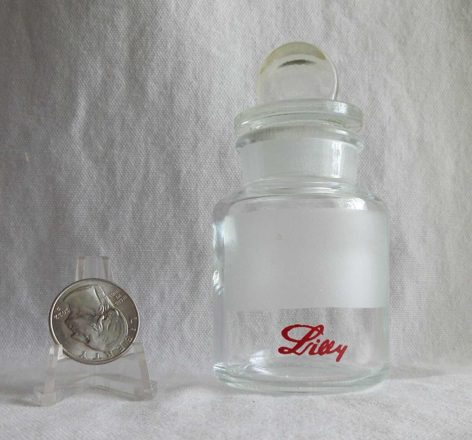 Vintage Eli Lilly Bottle frosted label 4 oz. - Medicine Chemist Laboratory