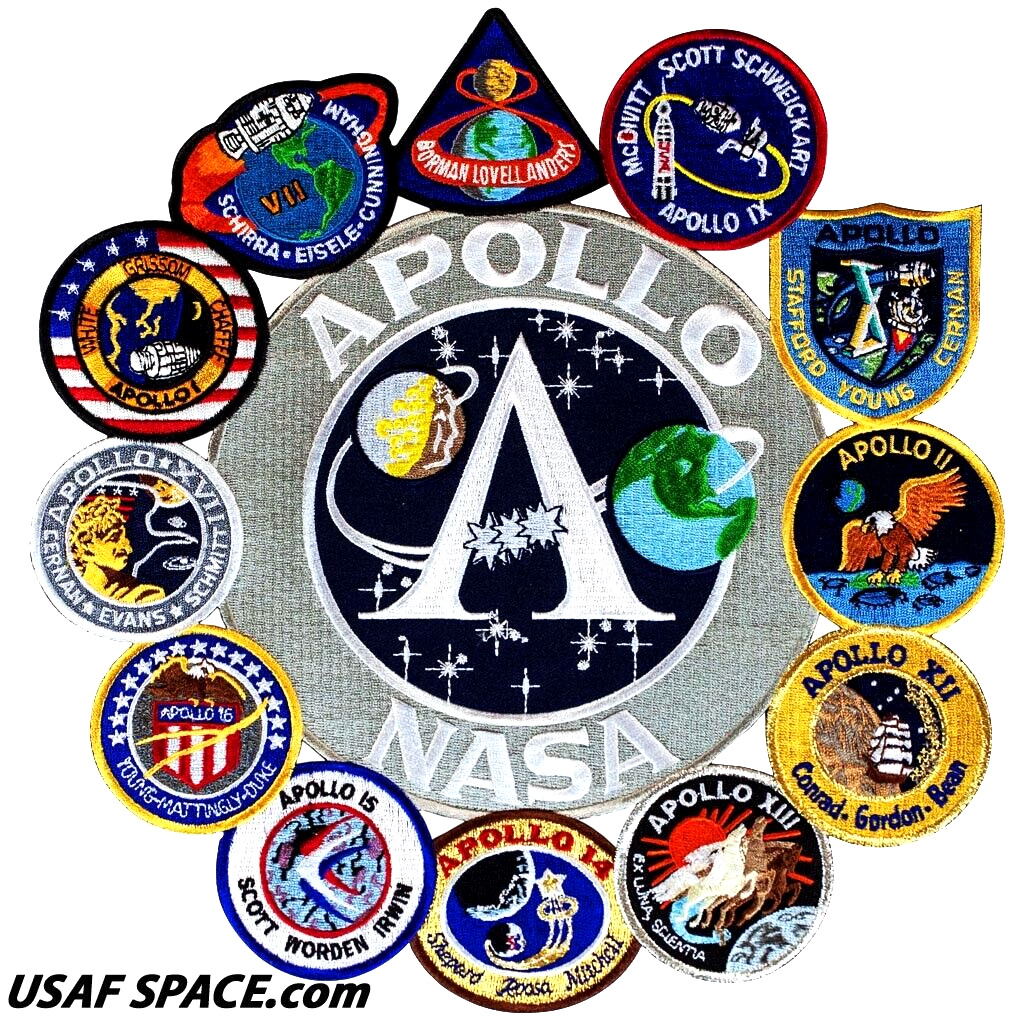 ORIGINAL AB Emblem - APOLLO 1 - 11 - 17 Mission PATCH NASA COLLAGE - USA - MINT