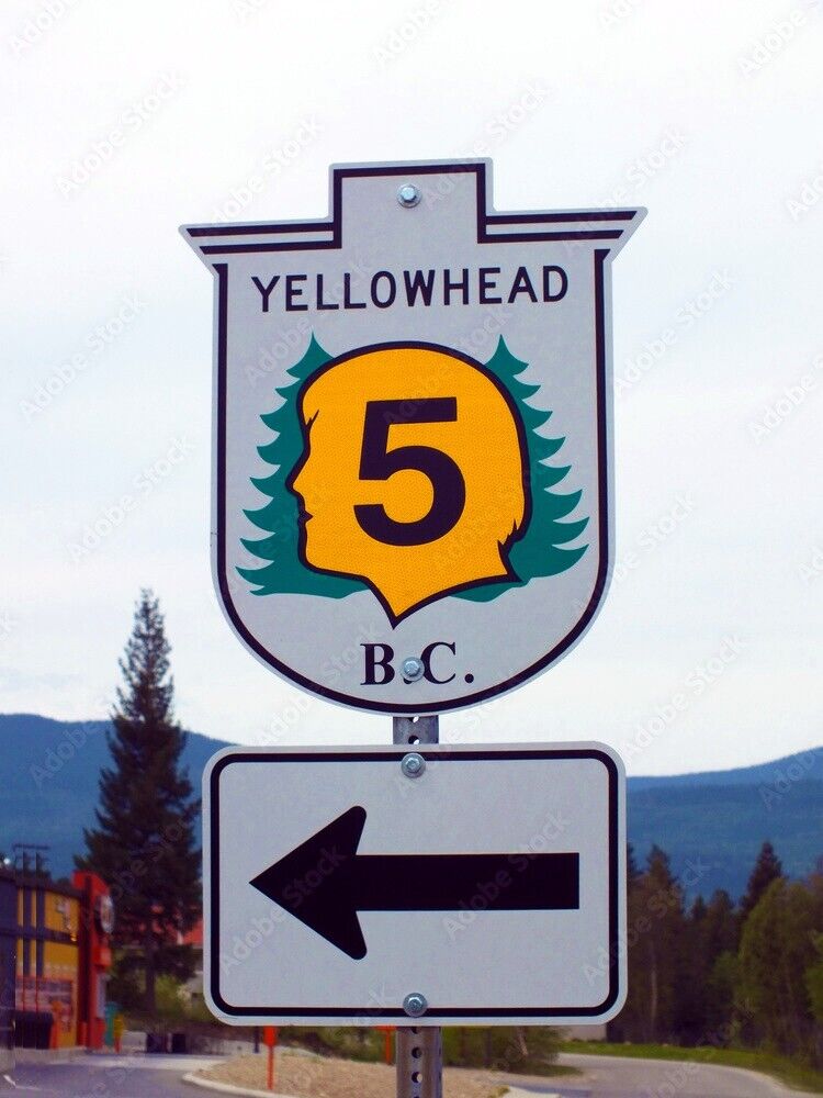 Original British Columbia Yellowhead B.C. Highway 5 Sign 