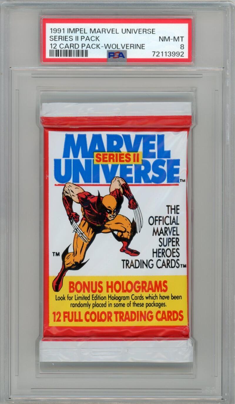 1991 Impel Marvel Universe Series 2 Foil Hobby Pack Wolverine PSA 8 - POP 7 - 92