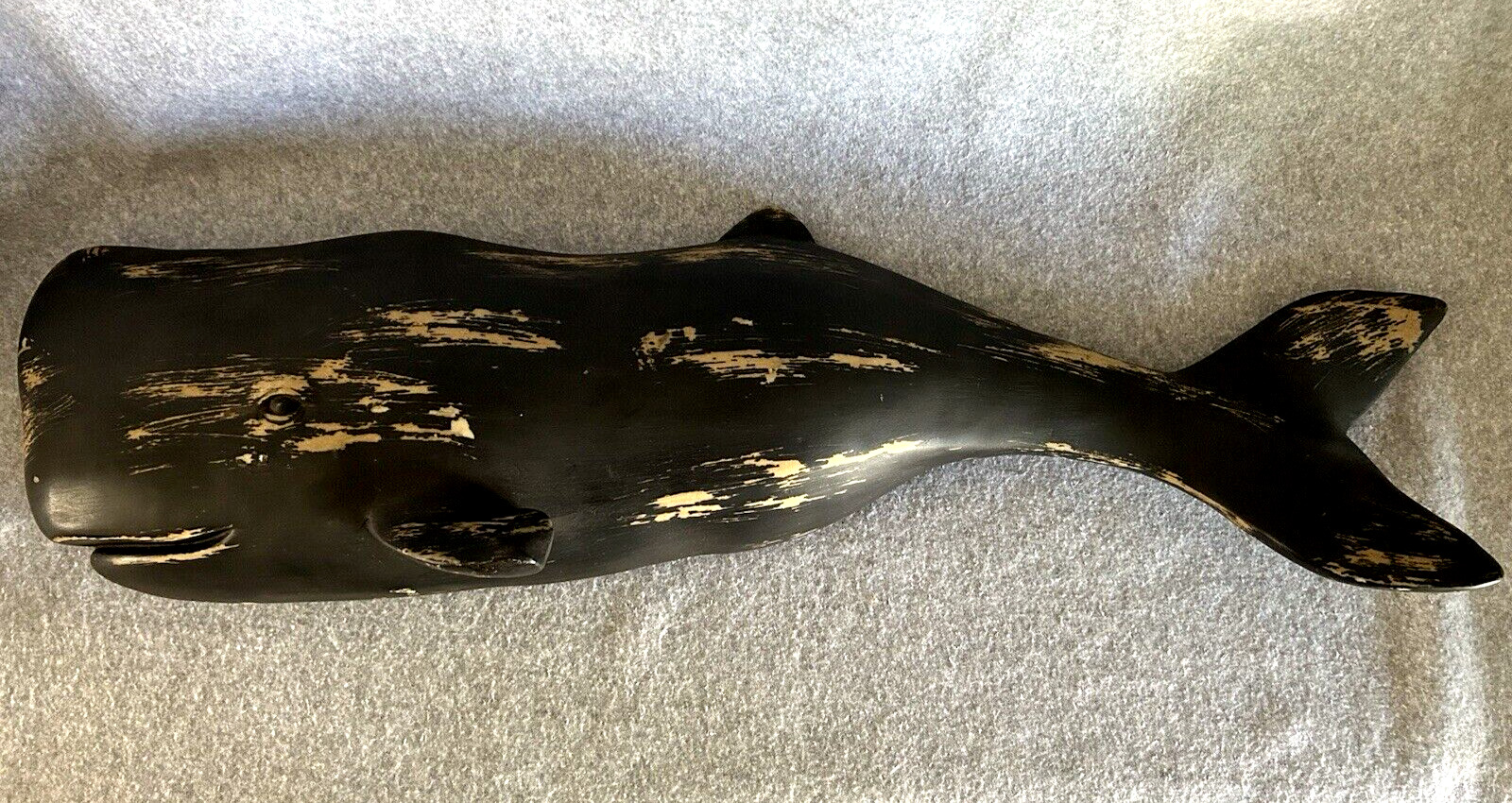 Vintage Carved Wooden Whale Wall Plaque ~27