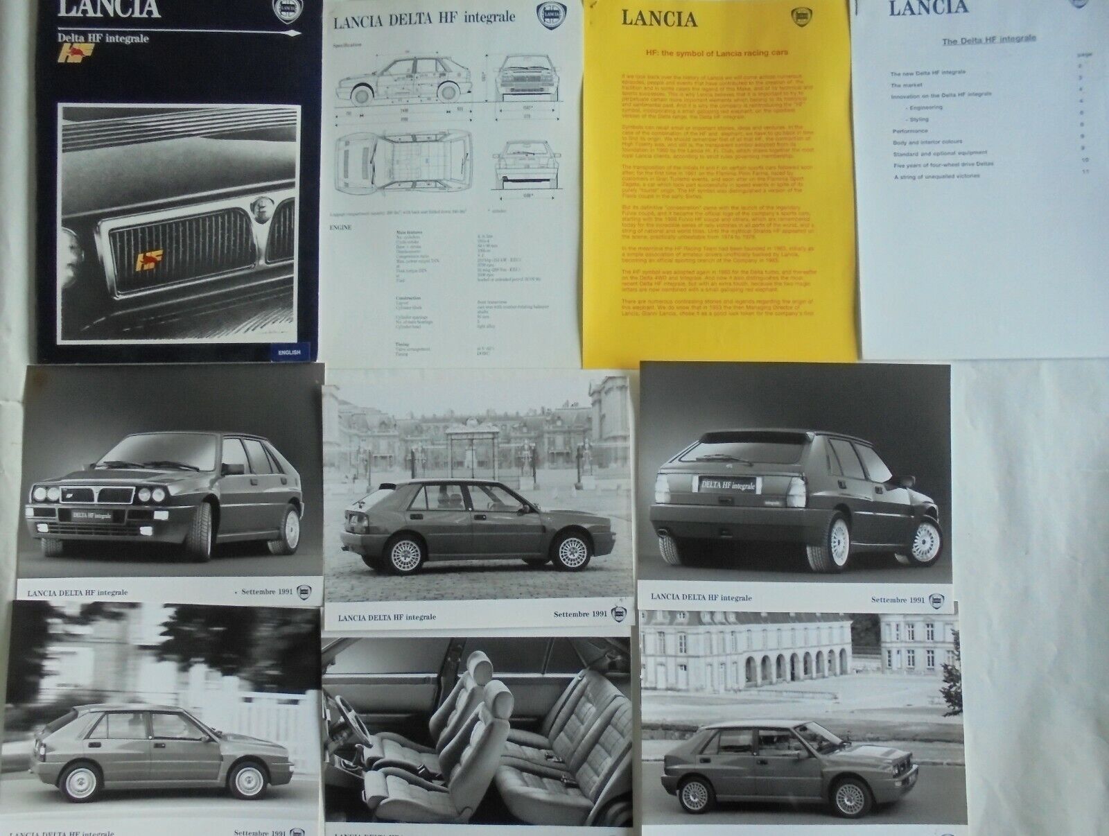 Lancia Delta HF Integrale 1991 Press Pack Kit UK English Photograph x 6