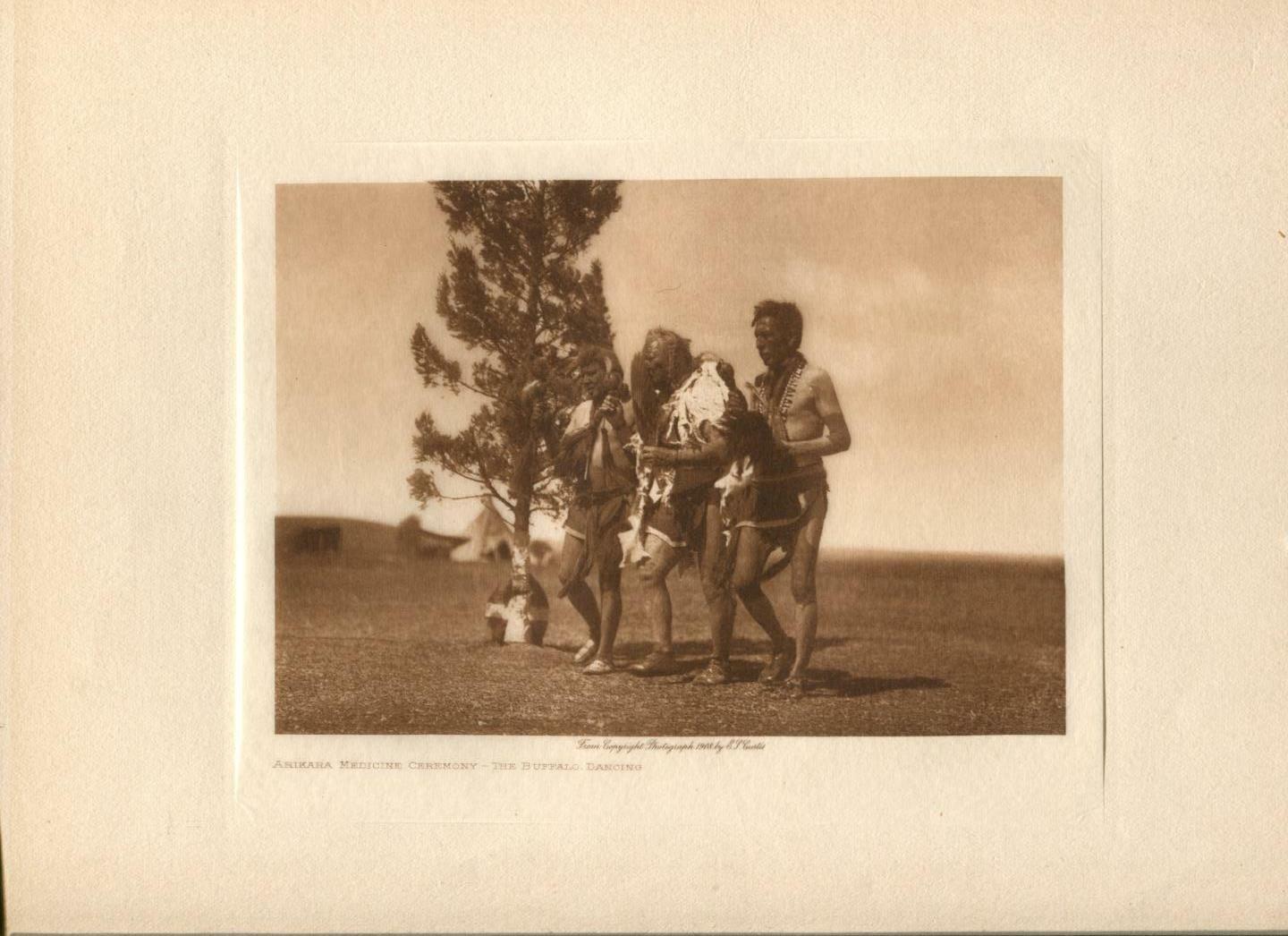 1908 Original Photogravure | Arikara Medicine Ceremony - Buffalo Dancer | Curtis