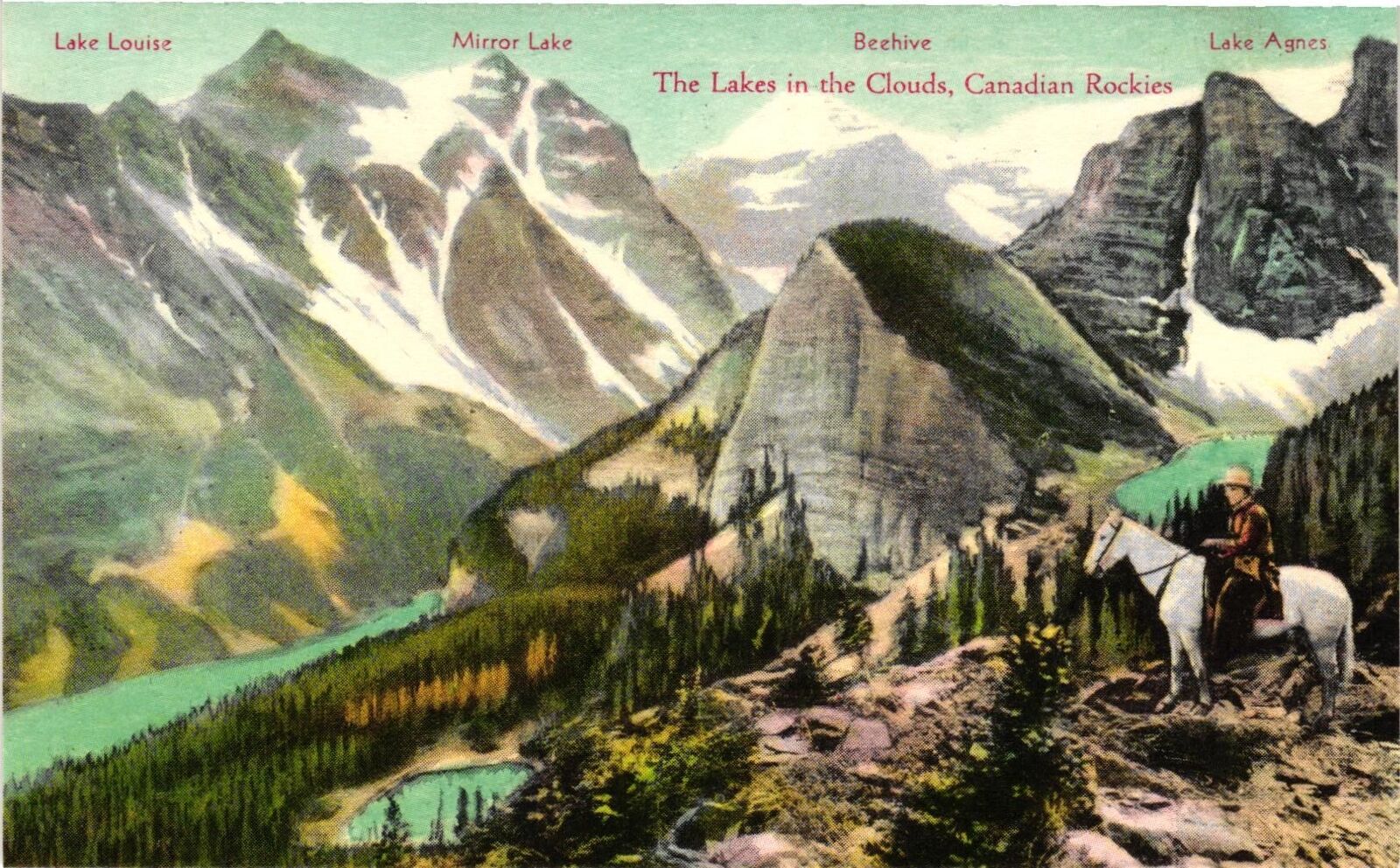 Vintage Postcard- The Lakes in the Clouds, Canadian Rockies UnPost 1910