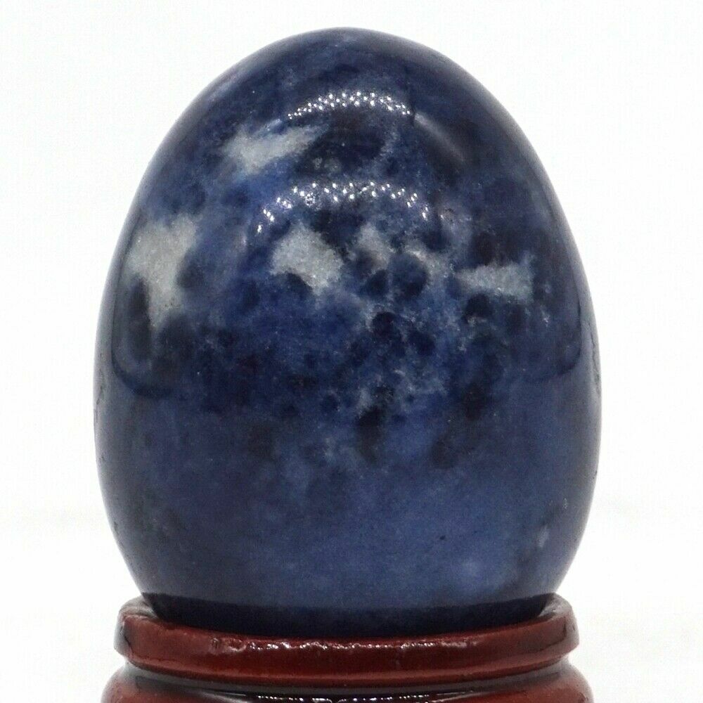 EPIC STONE- 30x40mm Blue Soladite Gemstone Crystal Reiki Healing  Egg + Stand