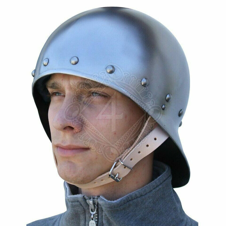 18 gauge Steel Medieval Knight Late medieval open sallet Helmet