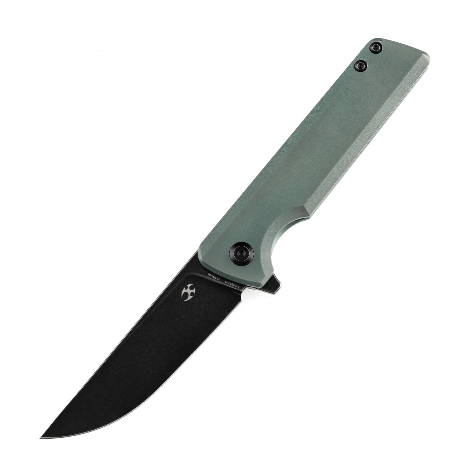 Kansept Anomaly Folding Knife Green Orange Peel Titanium Handle S35VN K2038A4