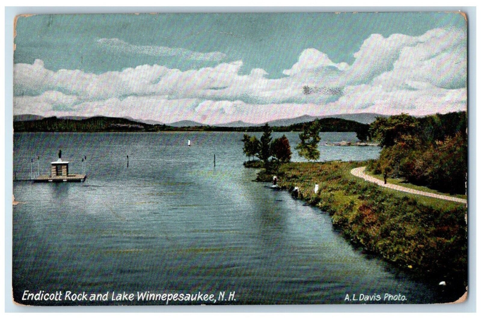 1910 Endicott Rock Lake Winnipesaukee New Hampshire NH Vintage Antique Postcard