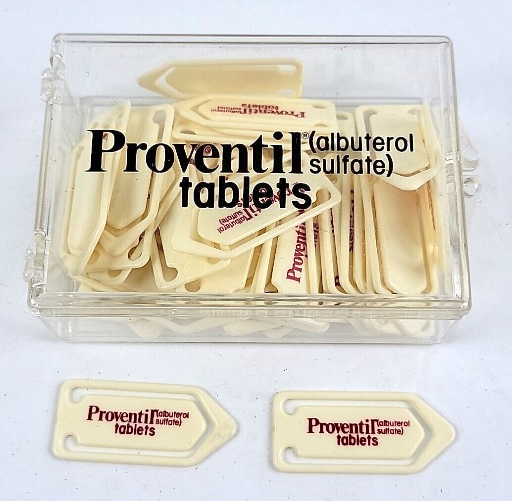 Vintage Proventil Tablets Paper Clips Drug Rep Promo Pharmaceutical Advertising