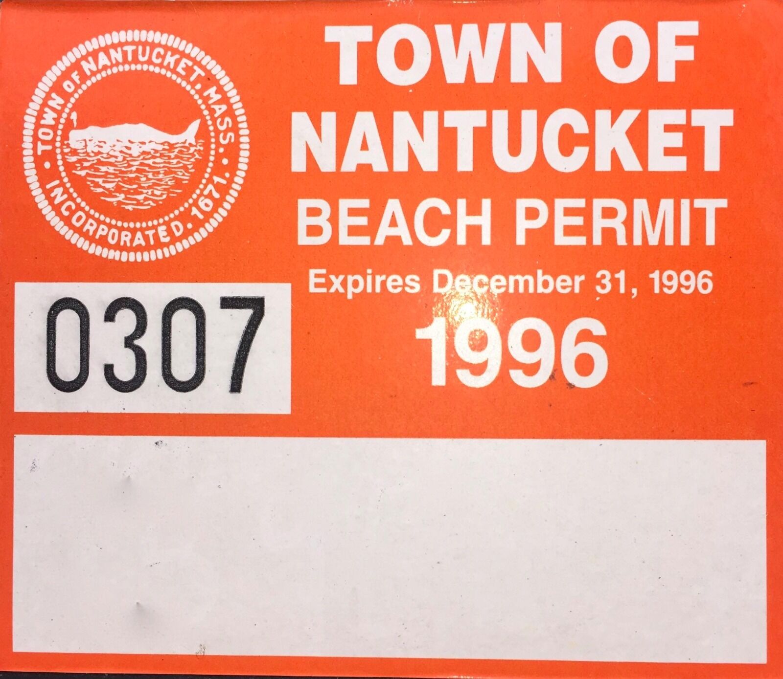 Vintage Nantucket Beach Permit Sticker