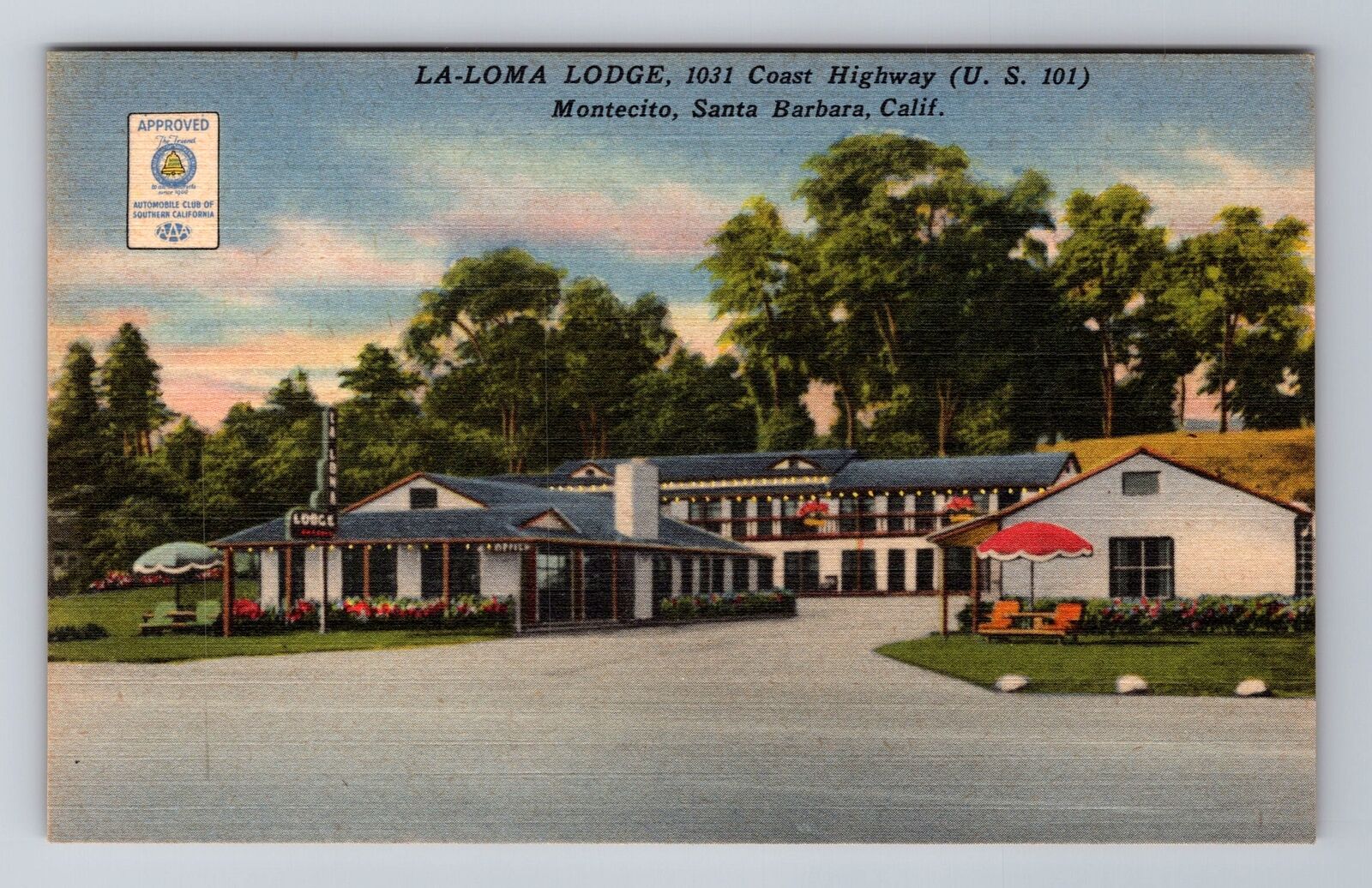 Santa Barbara CA-California, La Loma Lodge Advertising, Vintage Postcard