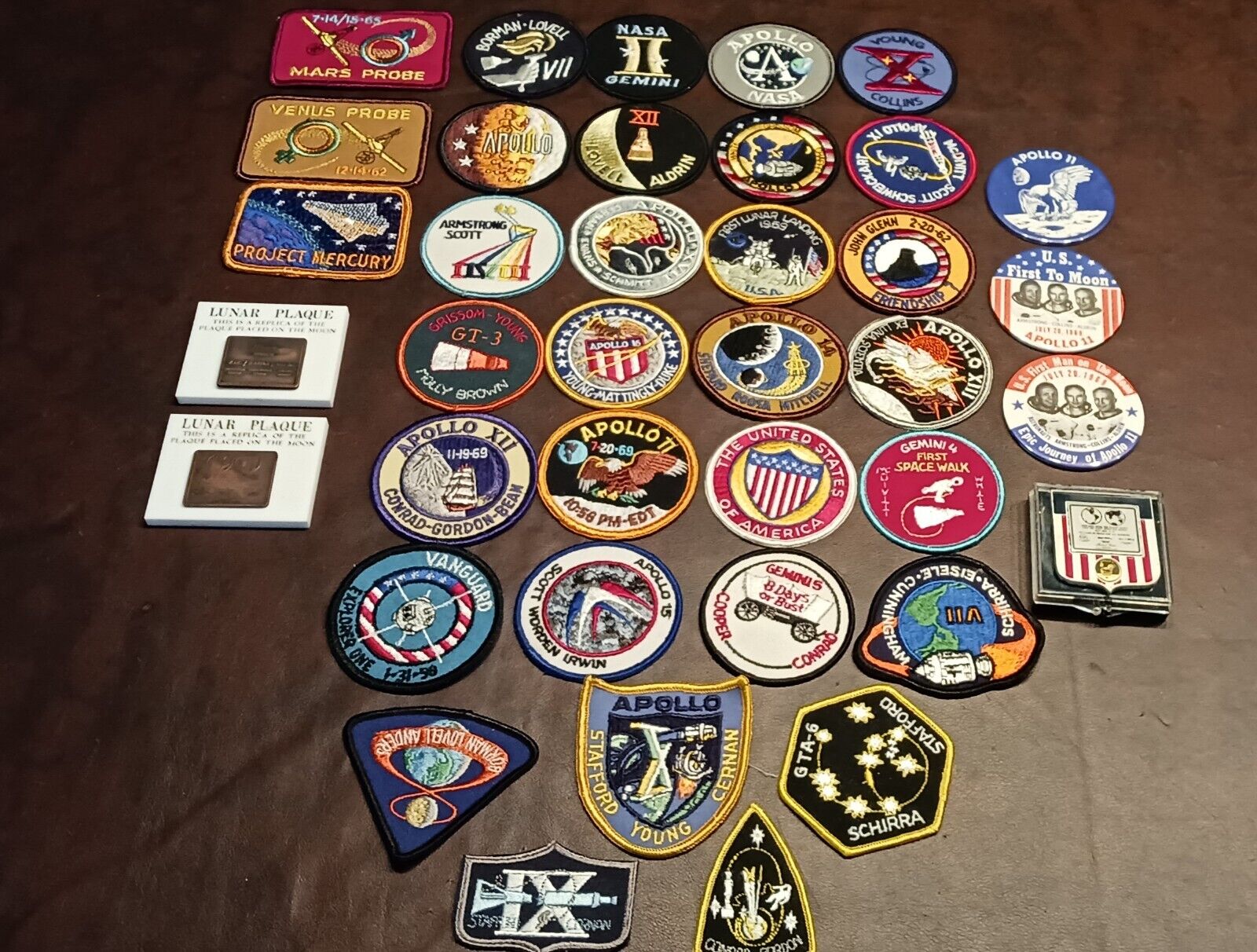 Huge Lot Of Apollo Space Patches Pins Plaques 1st Man On The Moon 