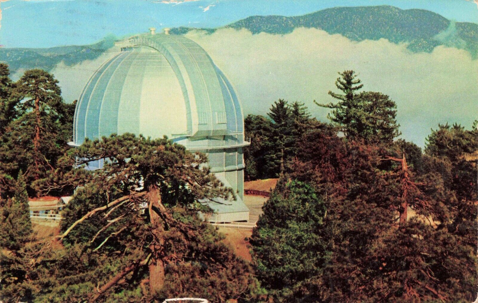 Cloud Formation Around Mt. Wilson Observatory, California Vintage PCPosted 1957