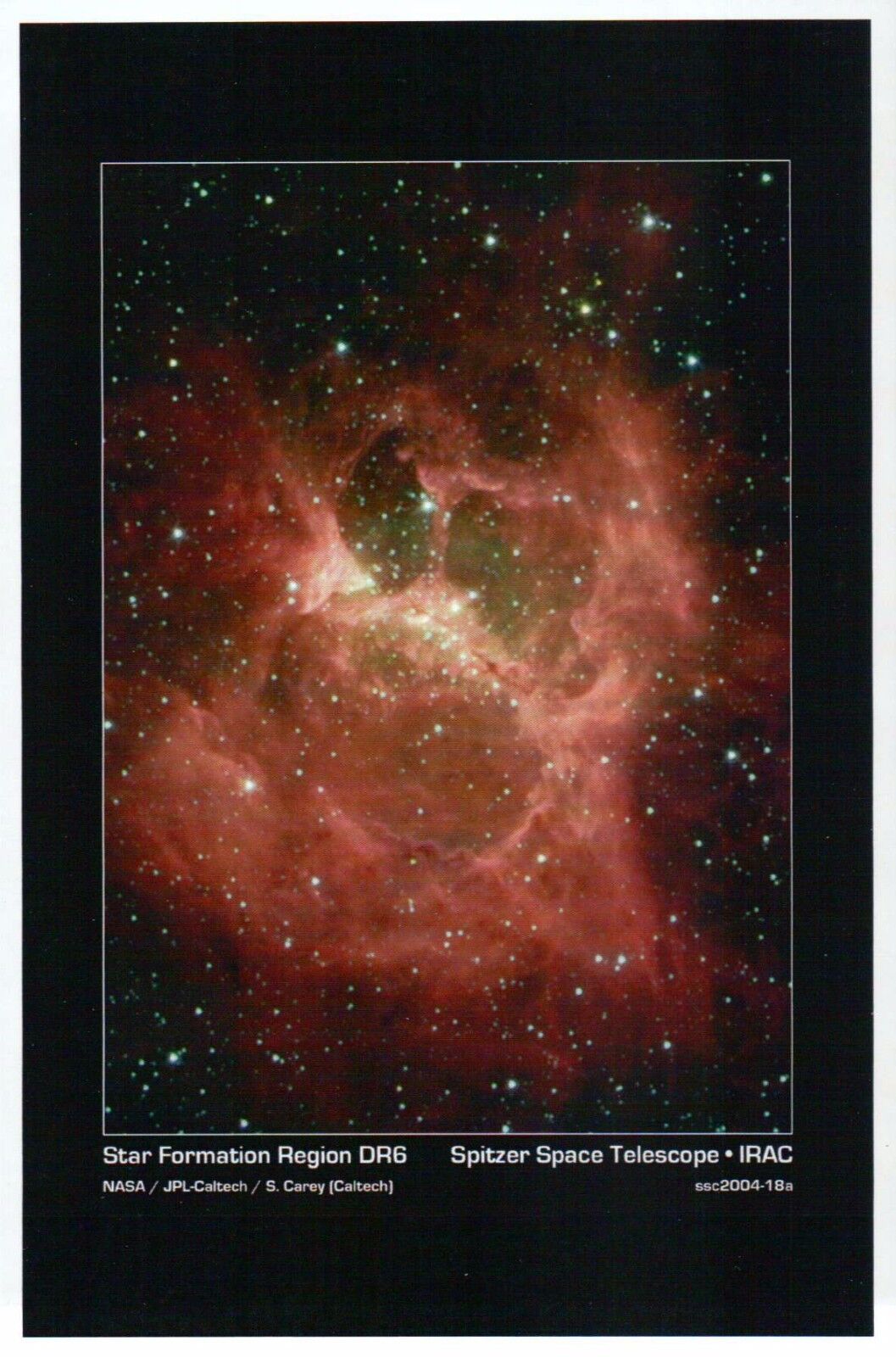 Star Formation in Region DR6, Spitzer Space Telescope, NASA --- Modern Postcard