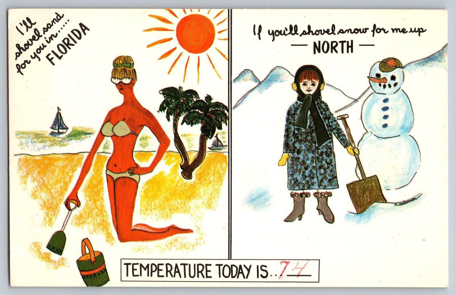 Florida FL - Warm Greetings from Florida - Vintage Postcard - Florida