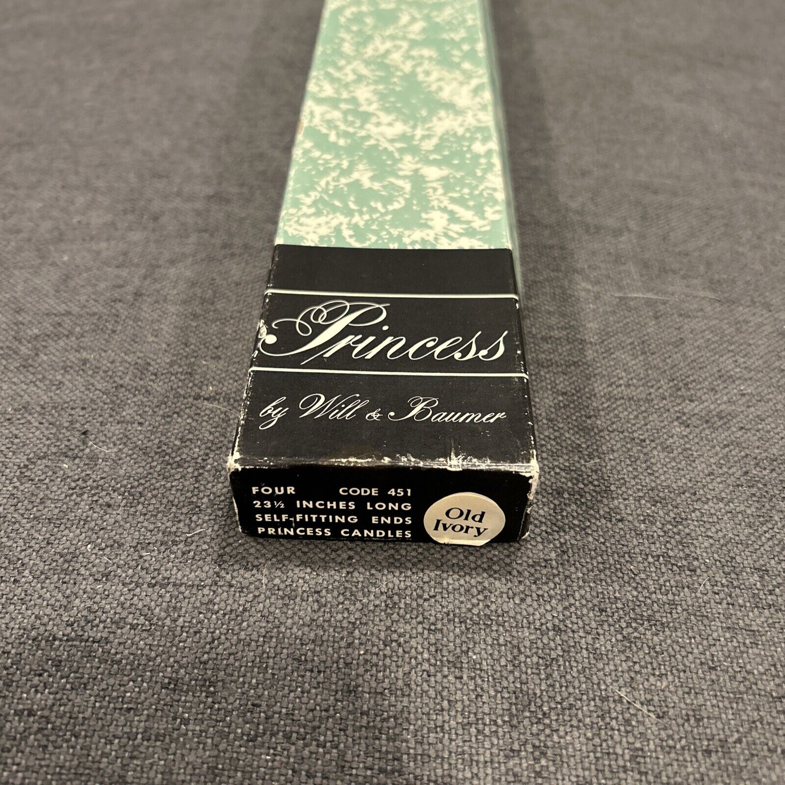 (4) Will & Baumer Princess Candles Extra Long Original Box Old Ivory Syracuse NY