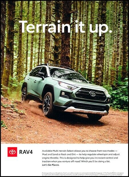 2019 Toyota Rav4 - Terrain it up - Original Advertisement Print Art Car Ad K128