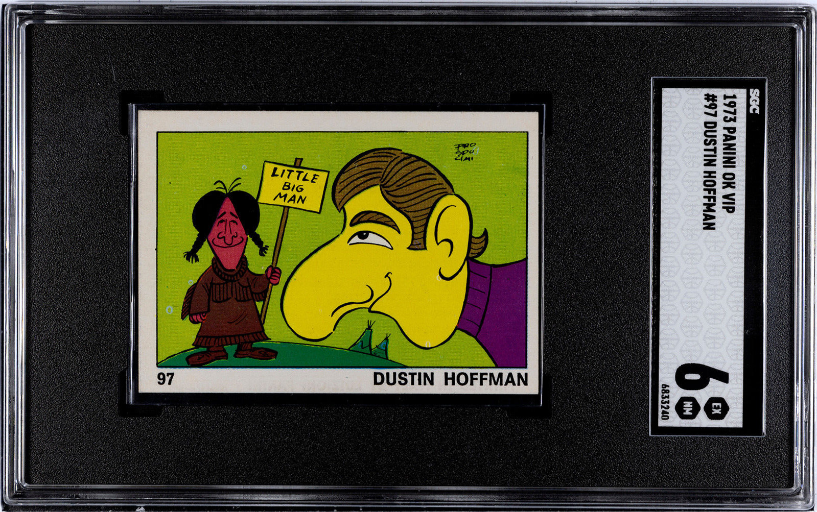 1973 Panini OK VIP #97 Dustin Hoffman Trading Card SGC 6. EX-NM