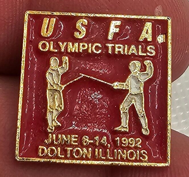 VTG Lepel Hat Pinback Button USFA Olympic Trials Dolton Illinois Red