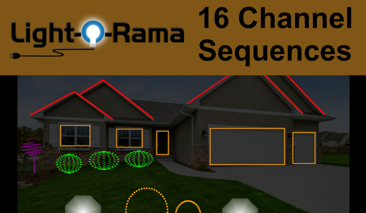Selection Of 16 Channel Light-O-Rama Halloween Sequences (With Basic Layout)