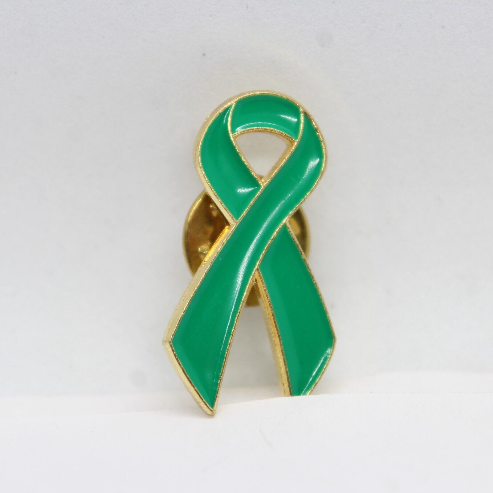 Mental Health Awareness Green Ribbon Pin Lapel Enamel Collectible
