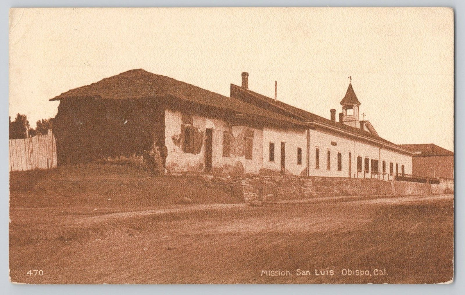 Postcard RPPC c1912 Mission, San Luis Obispo, California
