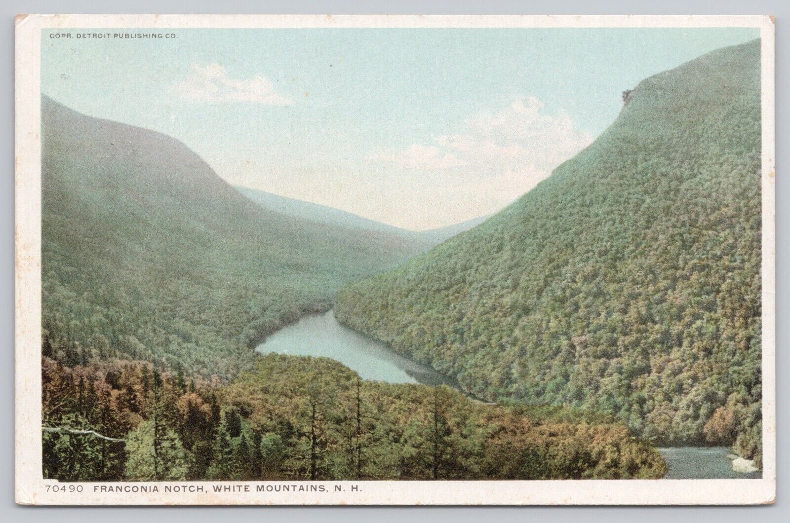 Franconia Notch New Hampshire, White Mountains Scenic View, Vintage Postcard