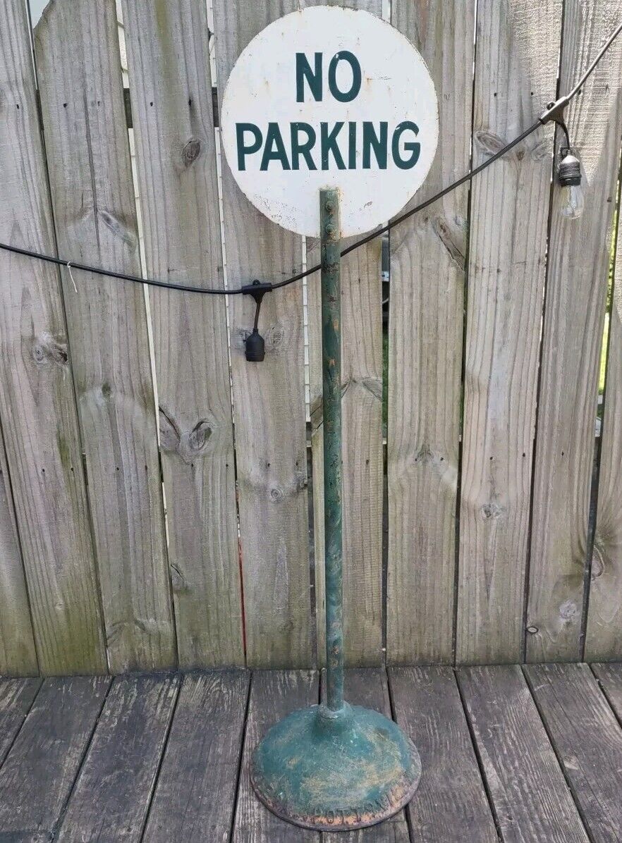Authentic Antique 1920s No Parking Sign ~ Pottsville Foundry and Stove Company