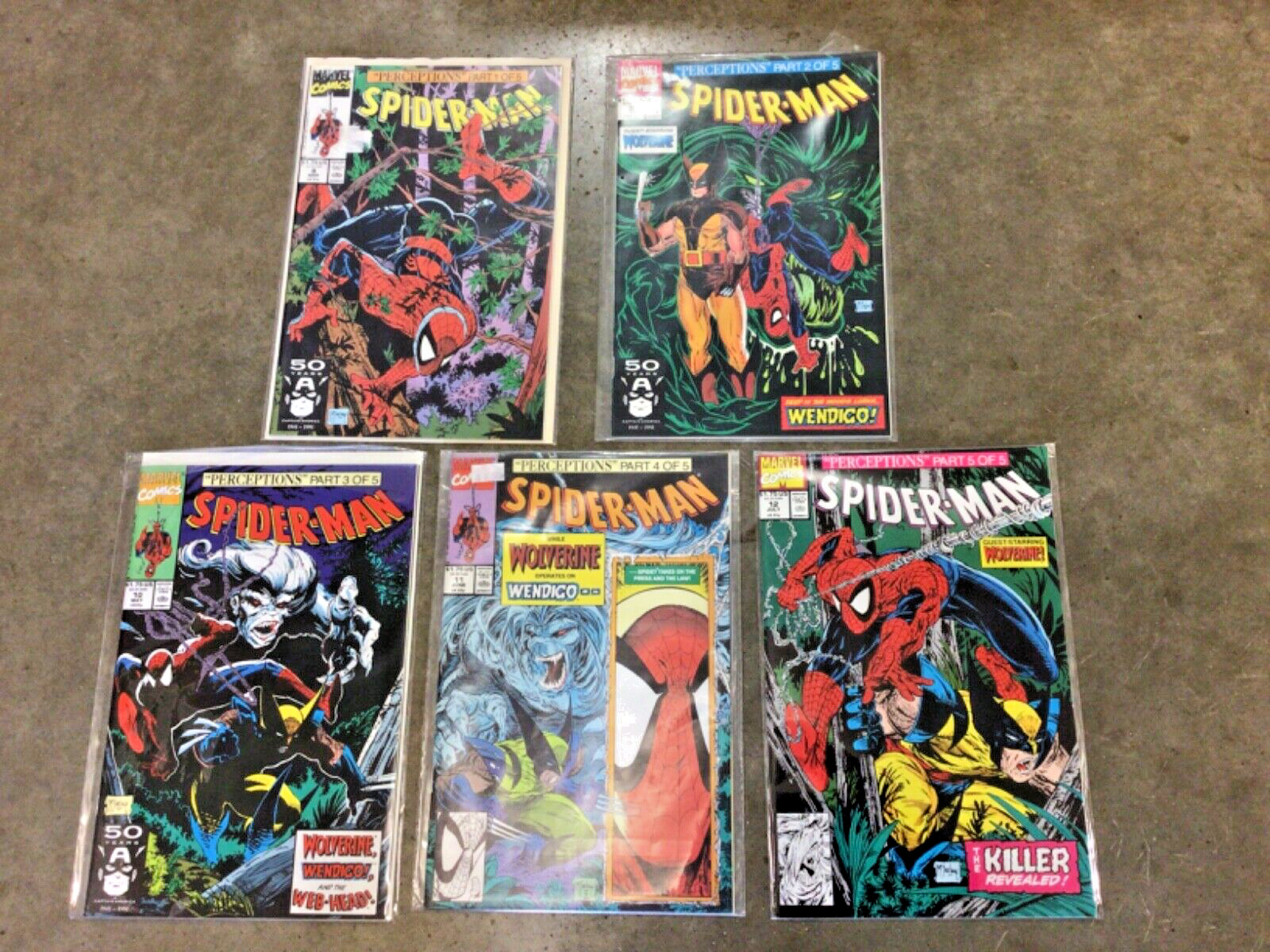 Marvel Comics Perceptions Series Spider-Man parts 1-5 complete set 8 9 10 11 12