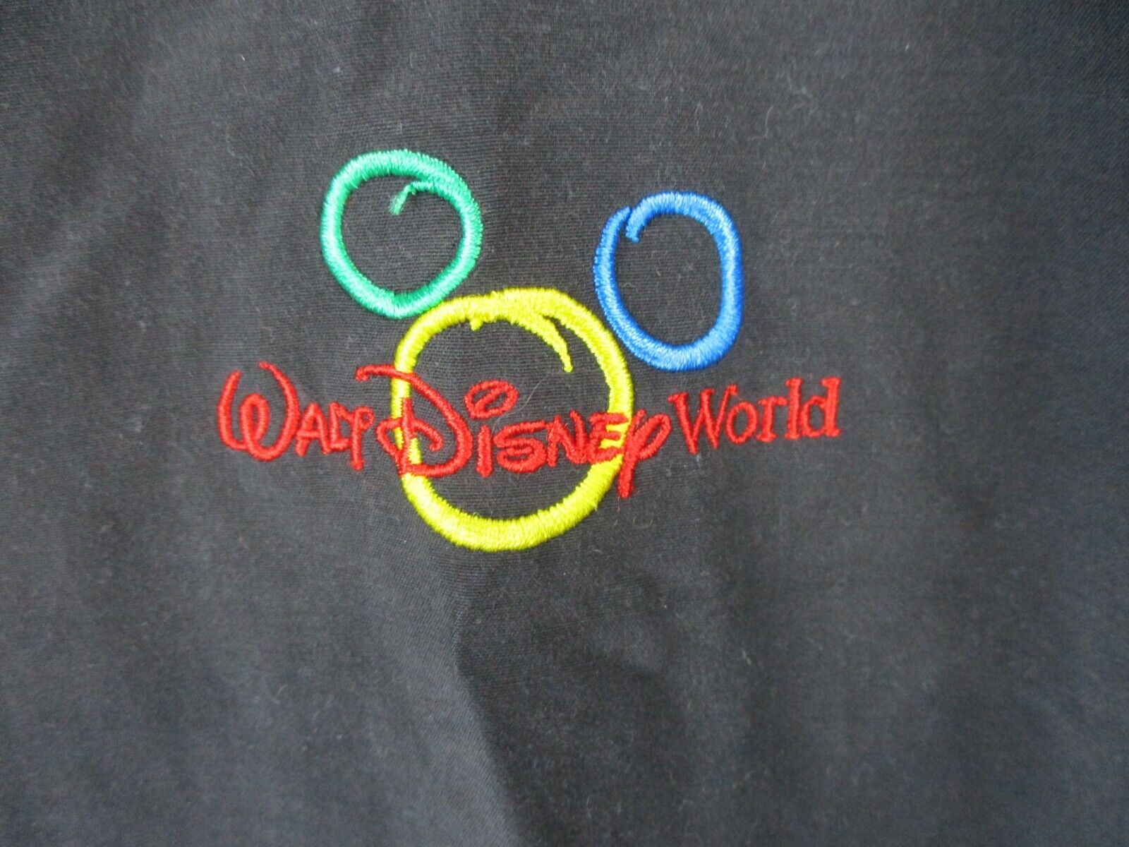 VINTAGE Walt Disney World Jacket Mens Extra Large Black Windbreaker Mickey Mouse