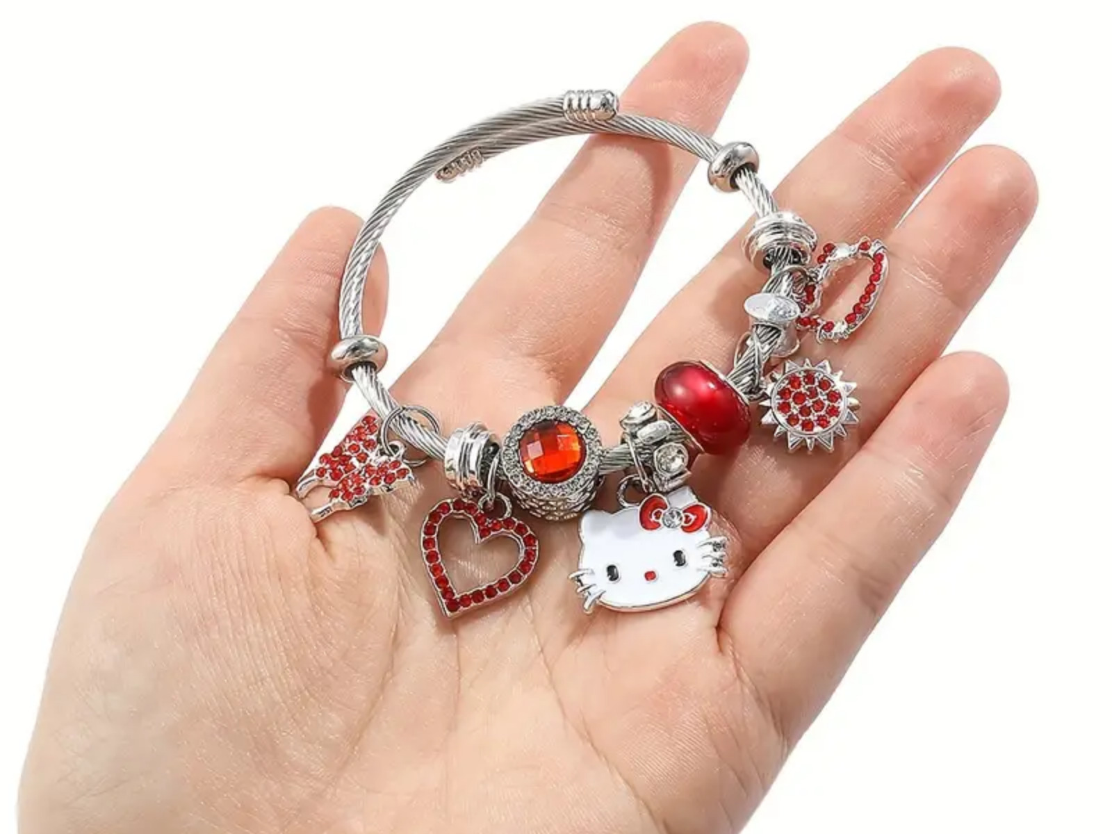Kello kitty Bracelet with Charms pieces in Red