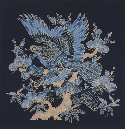Furoshiki / Pattern of Hawk / 鷹 / Kyoto Japan 
