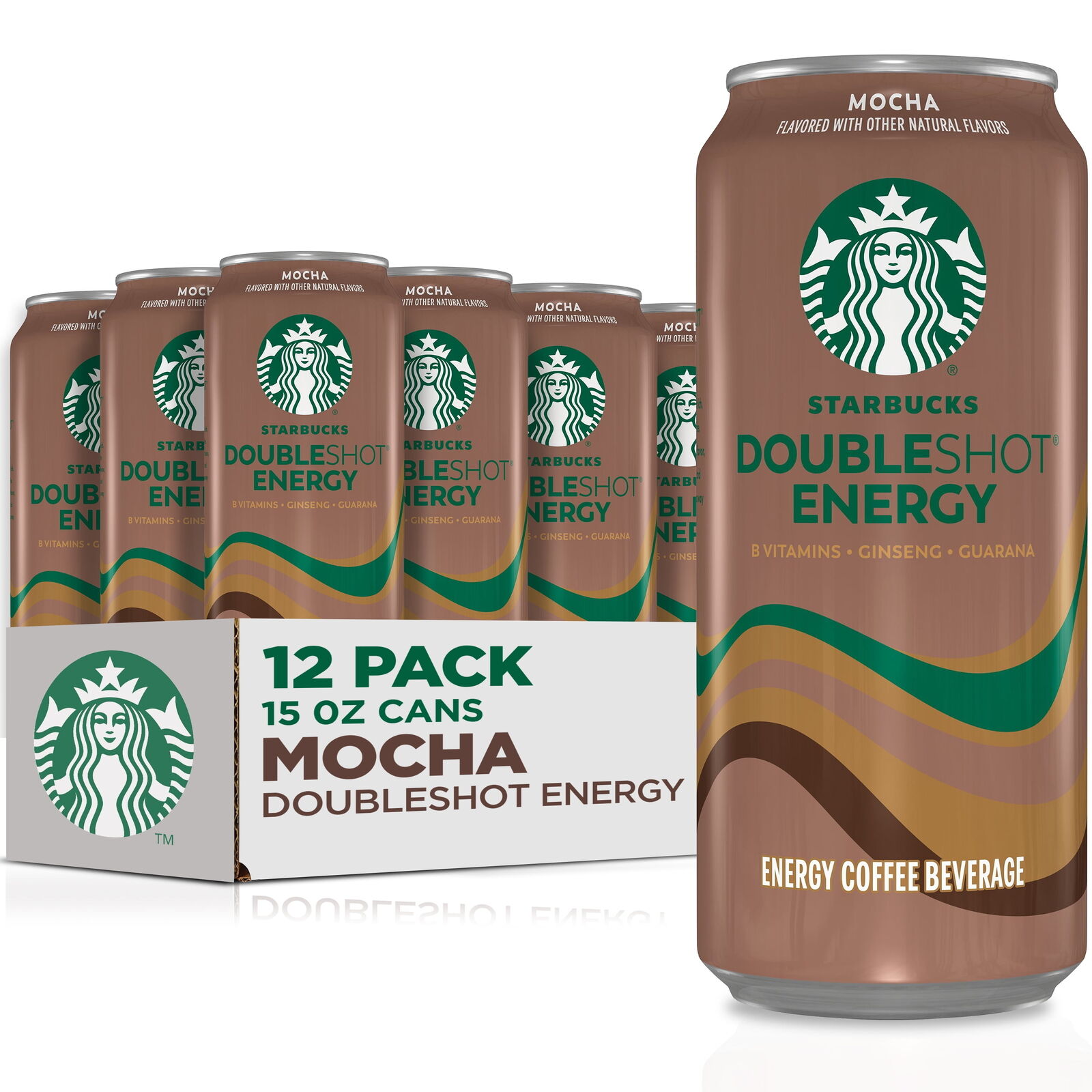 Doubleshot Energy Mocha Coffee Energy Drink, 15 oz, 12 Count Cans
