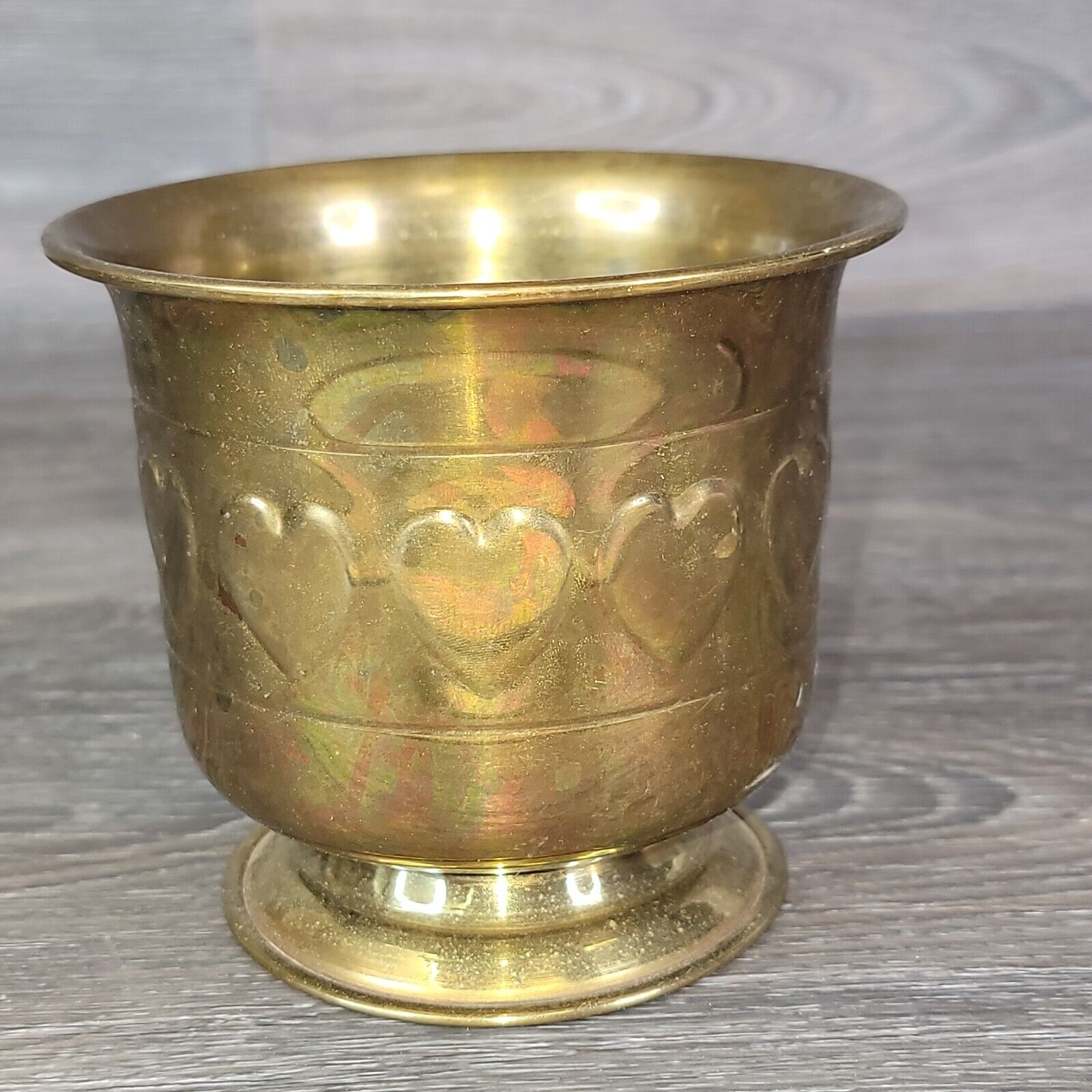 Vintage Brass Cup Goblet Mini Planter Gold Tone small 5