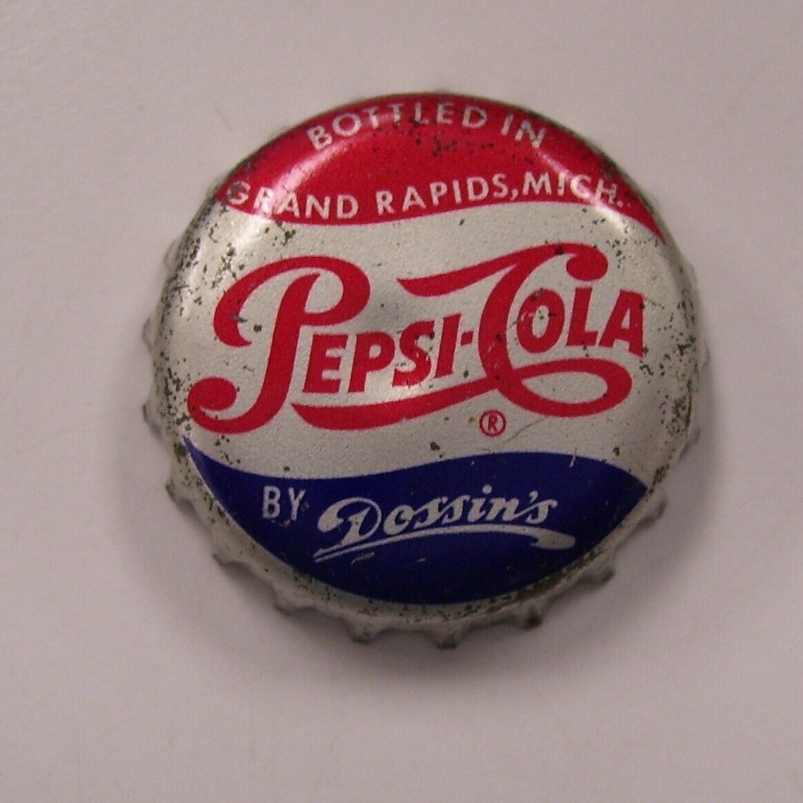 vintage PEPSI COLA bottle cap cork lined Dossin\'s Grand Rapids Michigan