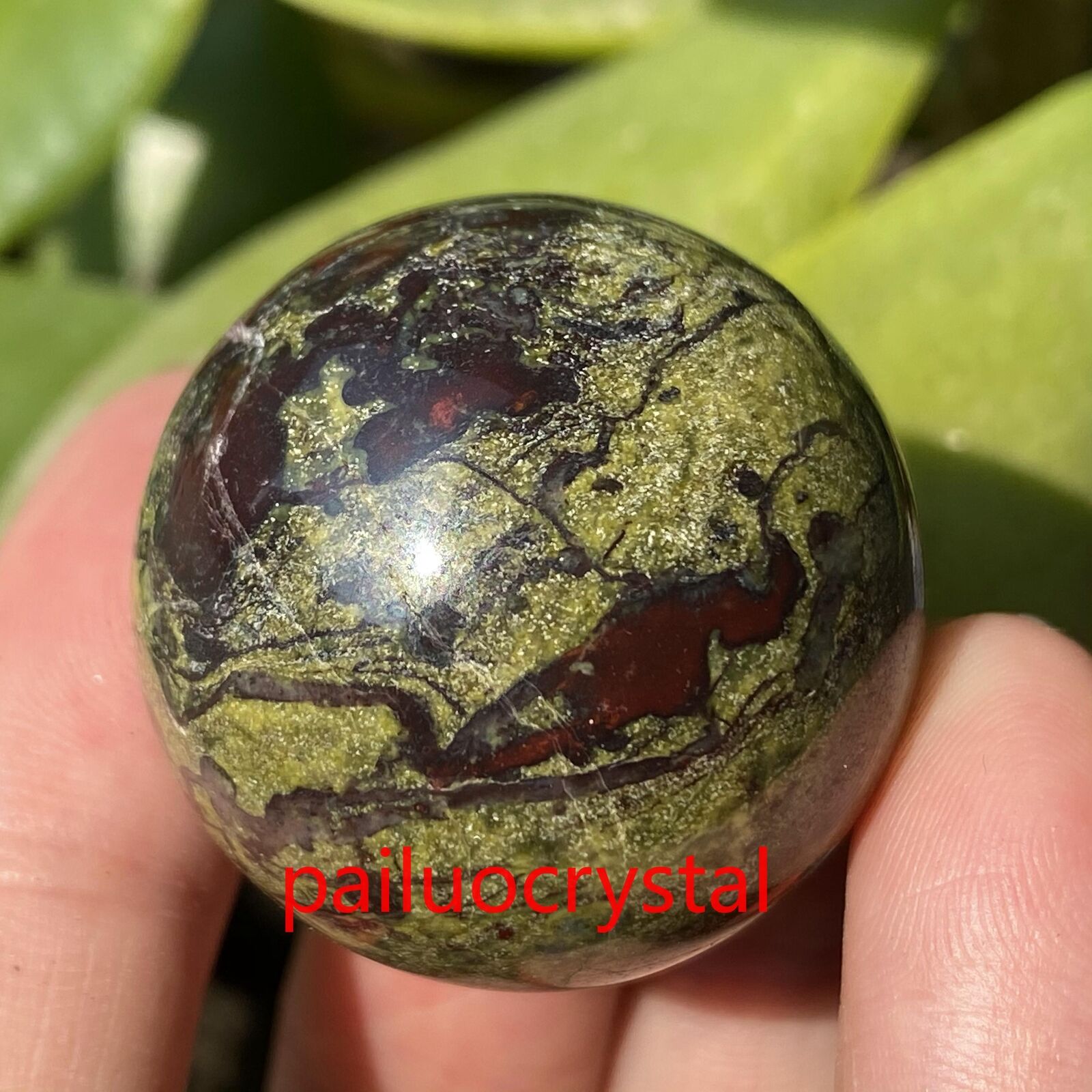 1pc Natural dragon blood jasper Ball Quartz Crystal Sphere Reiki Healing 30mm+