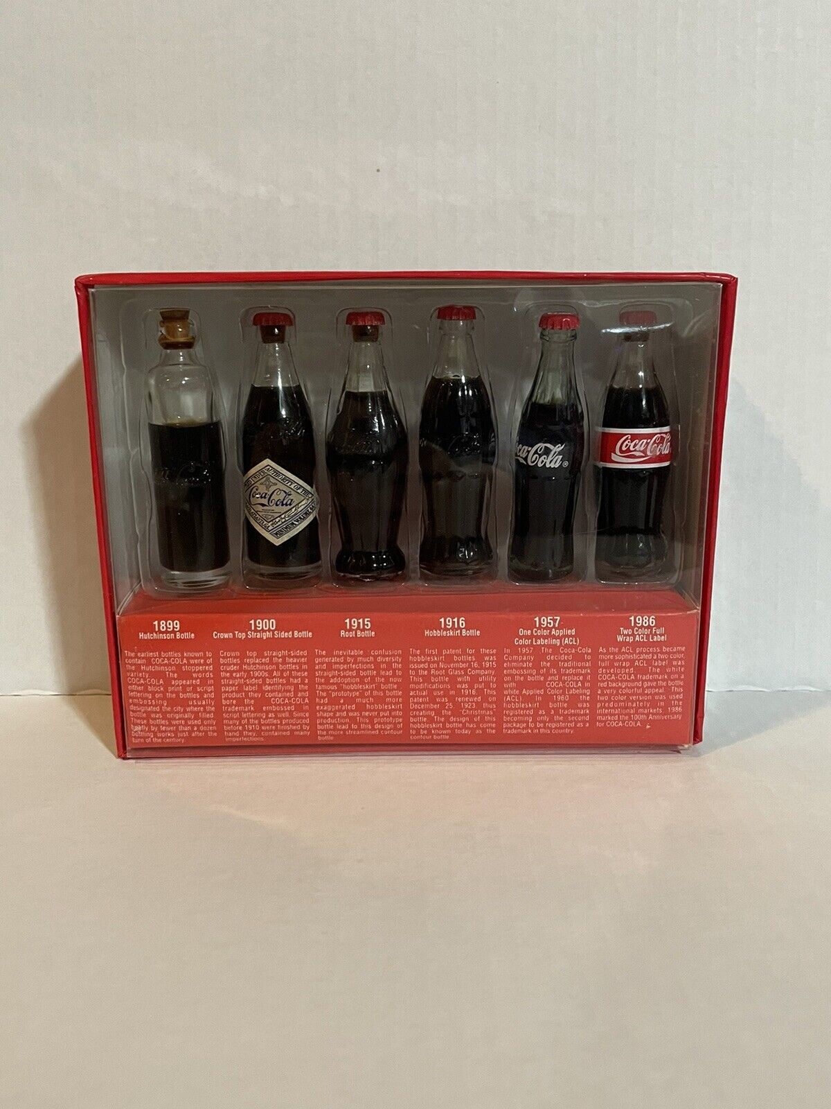 Coca-Cola 2002 Miniature Bottle Evolution of the Contour Set 1899-1986