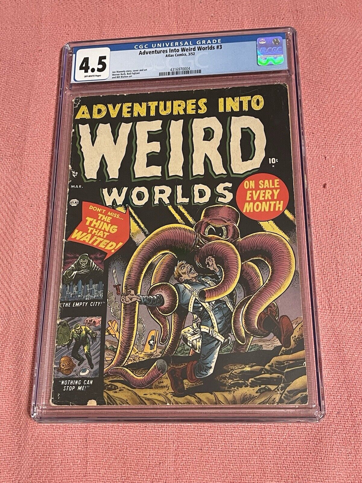 Adventures Into Weird Worlds 3 CGC 4.5, Maneely, Atlas Comics, 1952