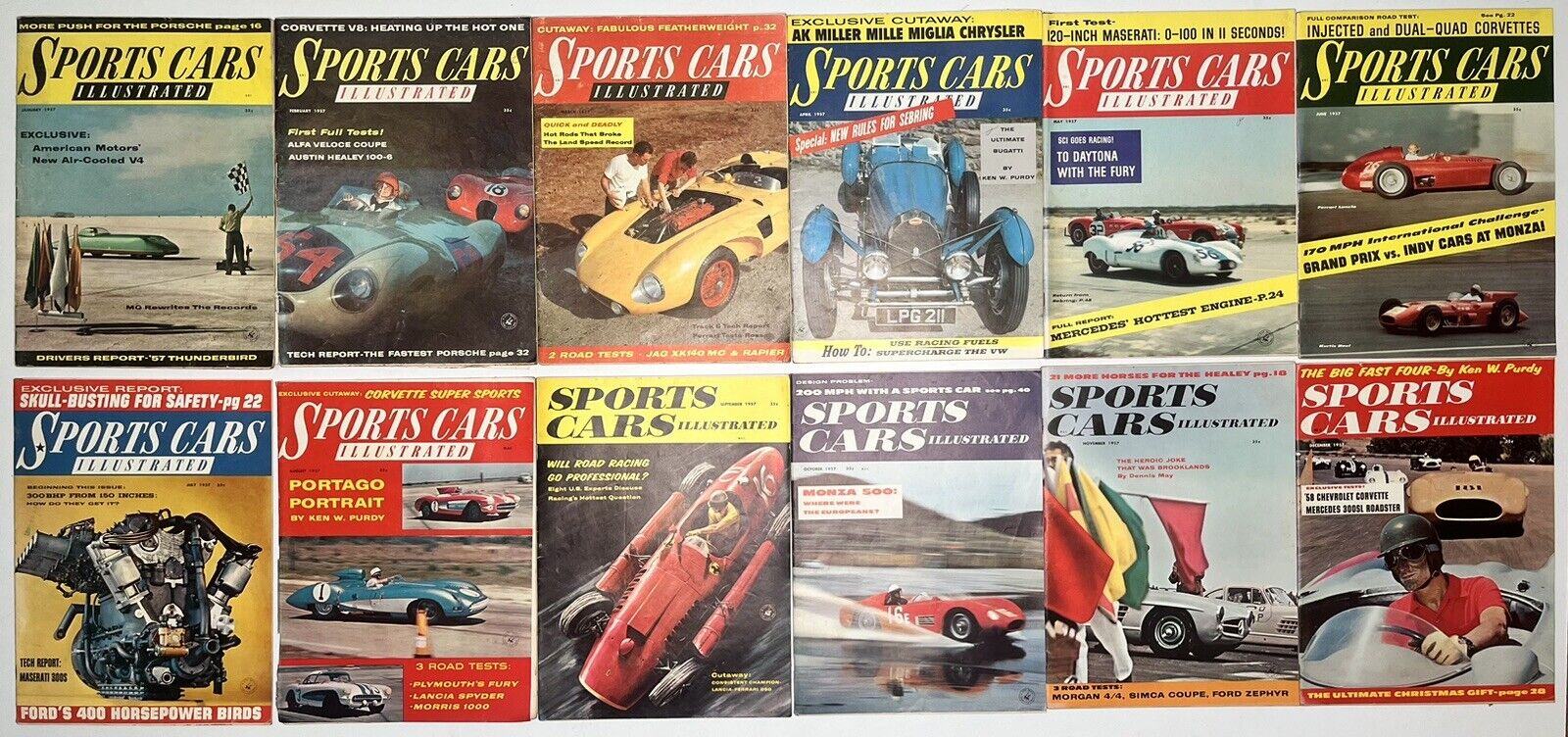 Vintage 1956-1960 Sports Cars Illustrated (Car And Driver) Magazine Lot Of 42