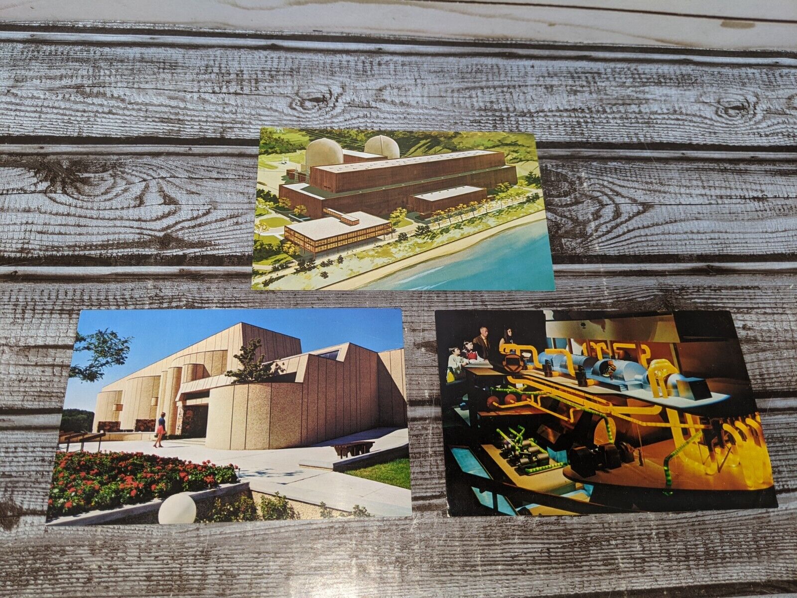 3 Vintage Cook Nuclear Center Bridgman Michigan Postcard Lot