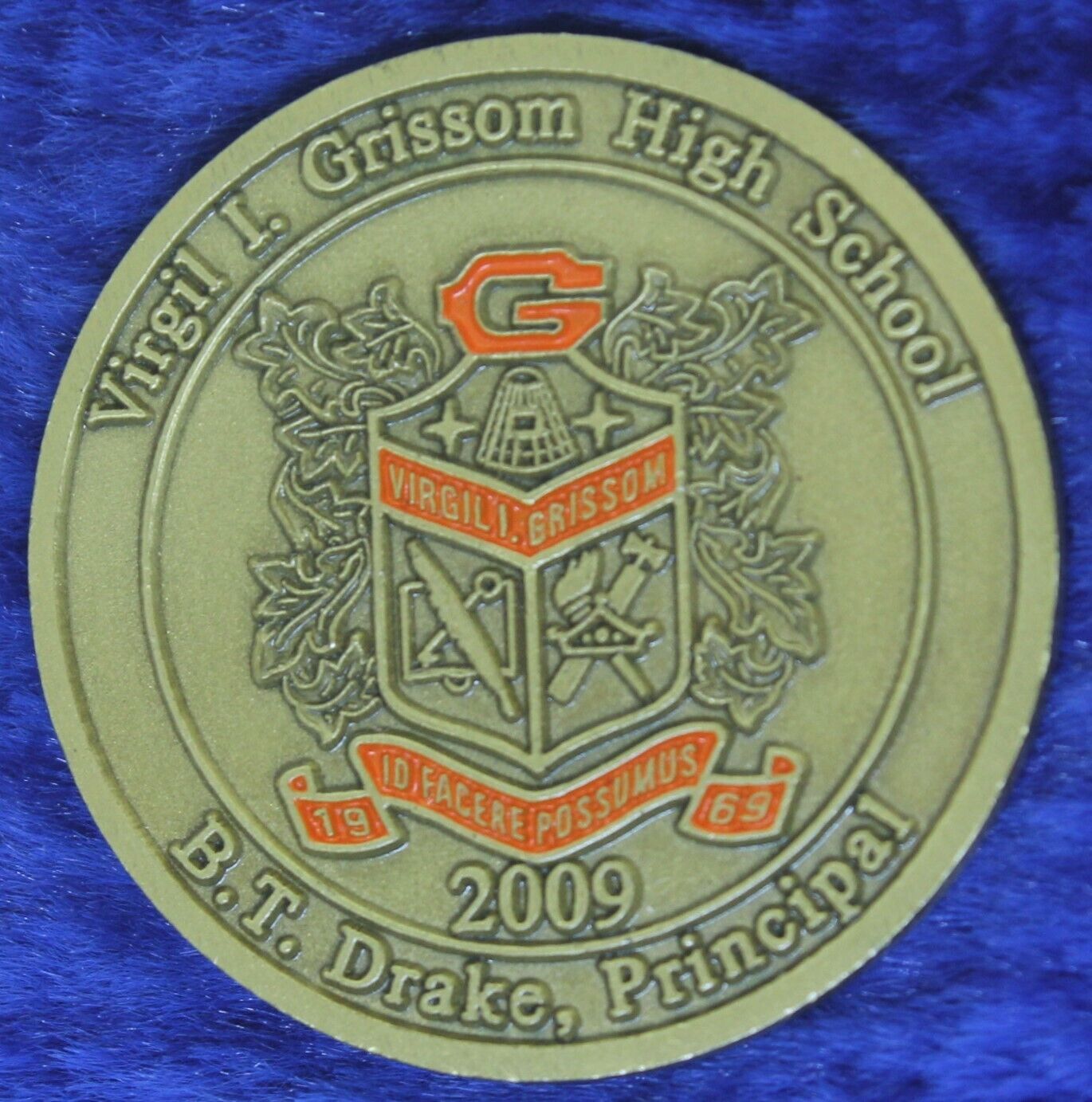 Virgil I. Grissom High School B.T. Drake Principal Challenge Coin PT-8
