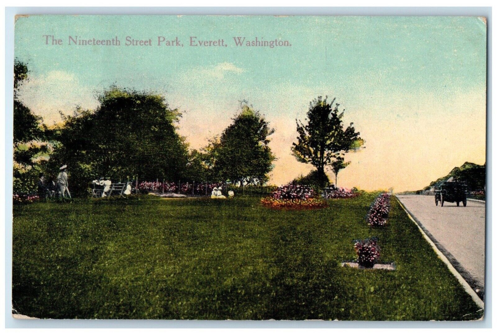1915 Nineteenth Street Park Exterior View Everett Washington WA Vintage Postcard