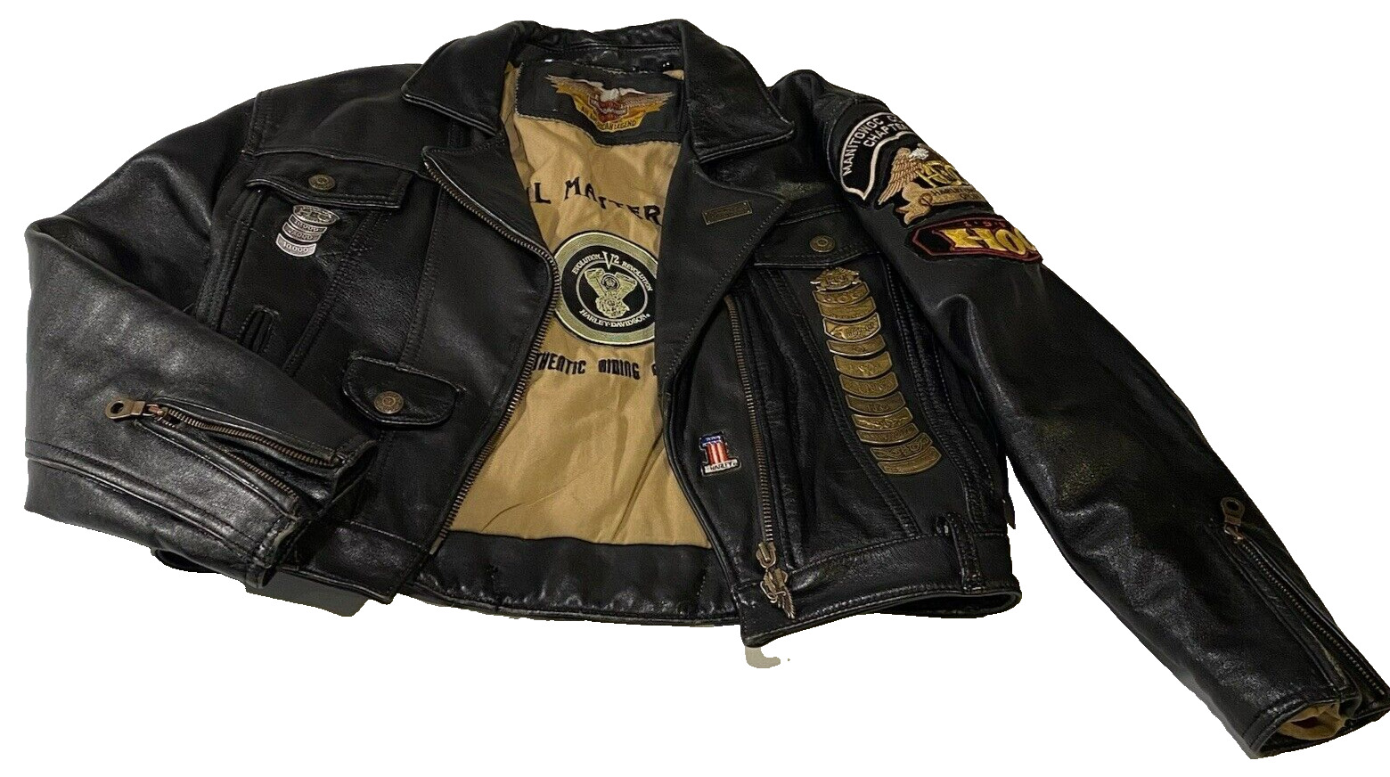 HARLEY DAVIDSON Metal Masterpieces Evolution Revolution V2 leather jacket Womans