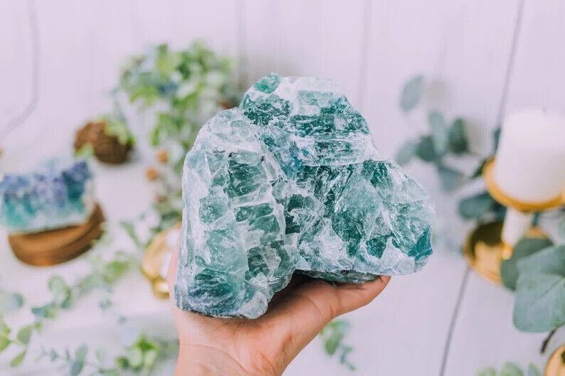 GIANT Green Fluorite Stones Large Raw Healing Crystals Natural Lapidary Rocks