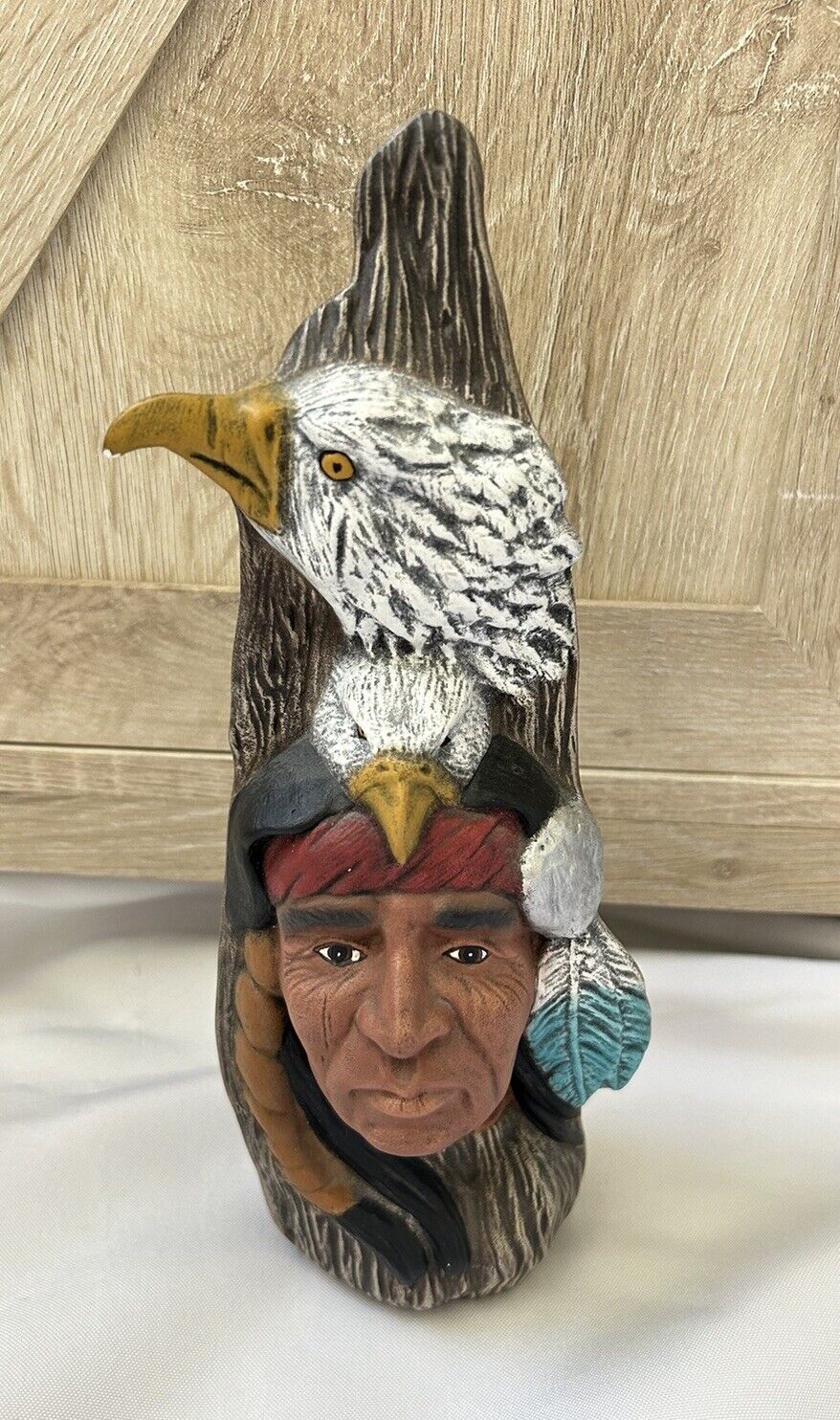 Vintage Native American Indian Chief with Eagle hat 11