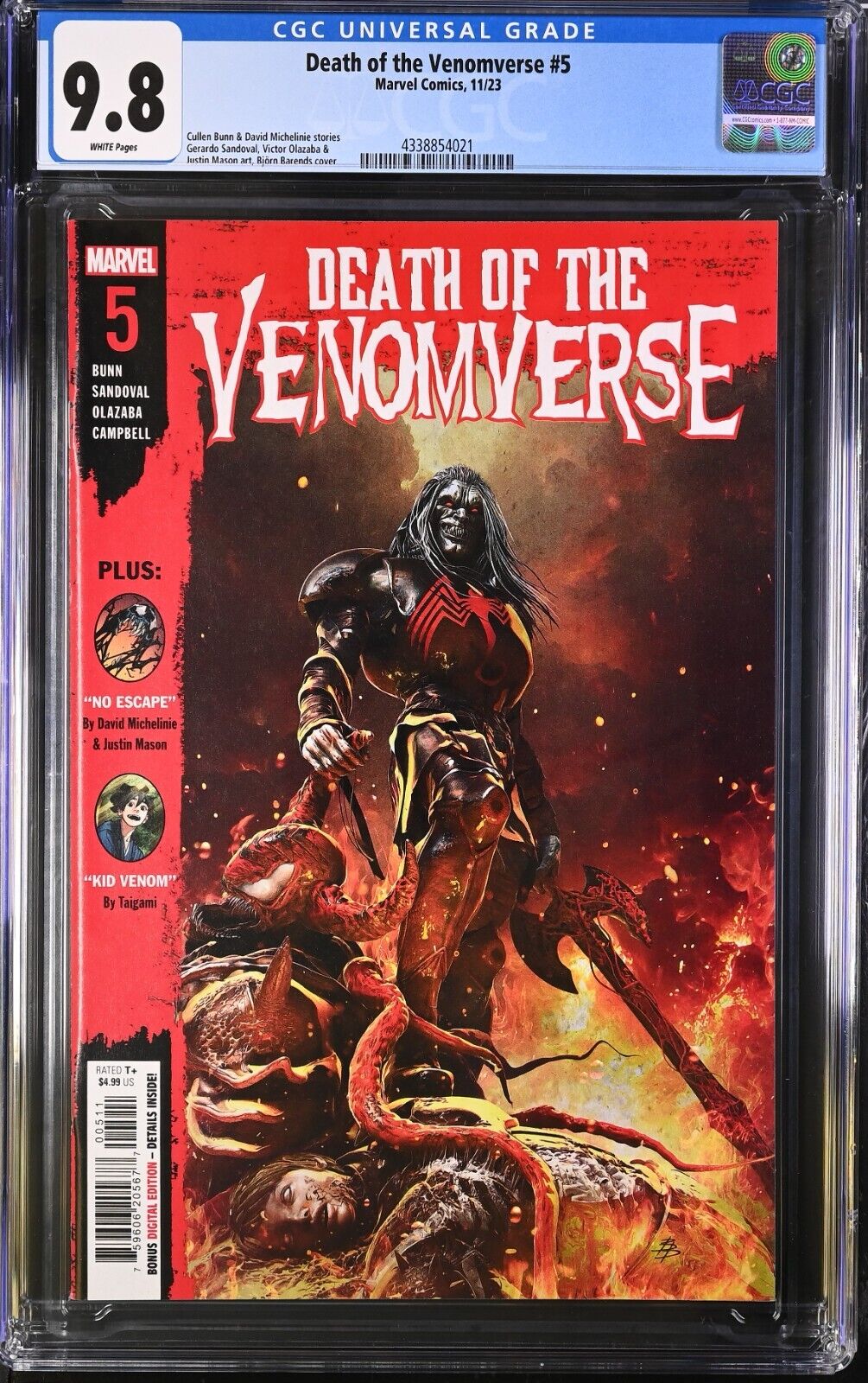 Death of the Venomverse #5 CGC 9.8 Return of Knull Barends Cover A Marvel 2023