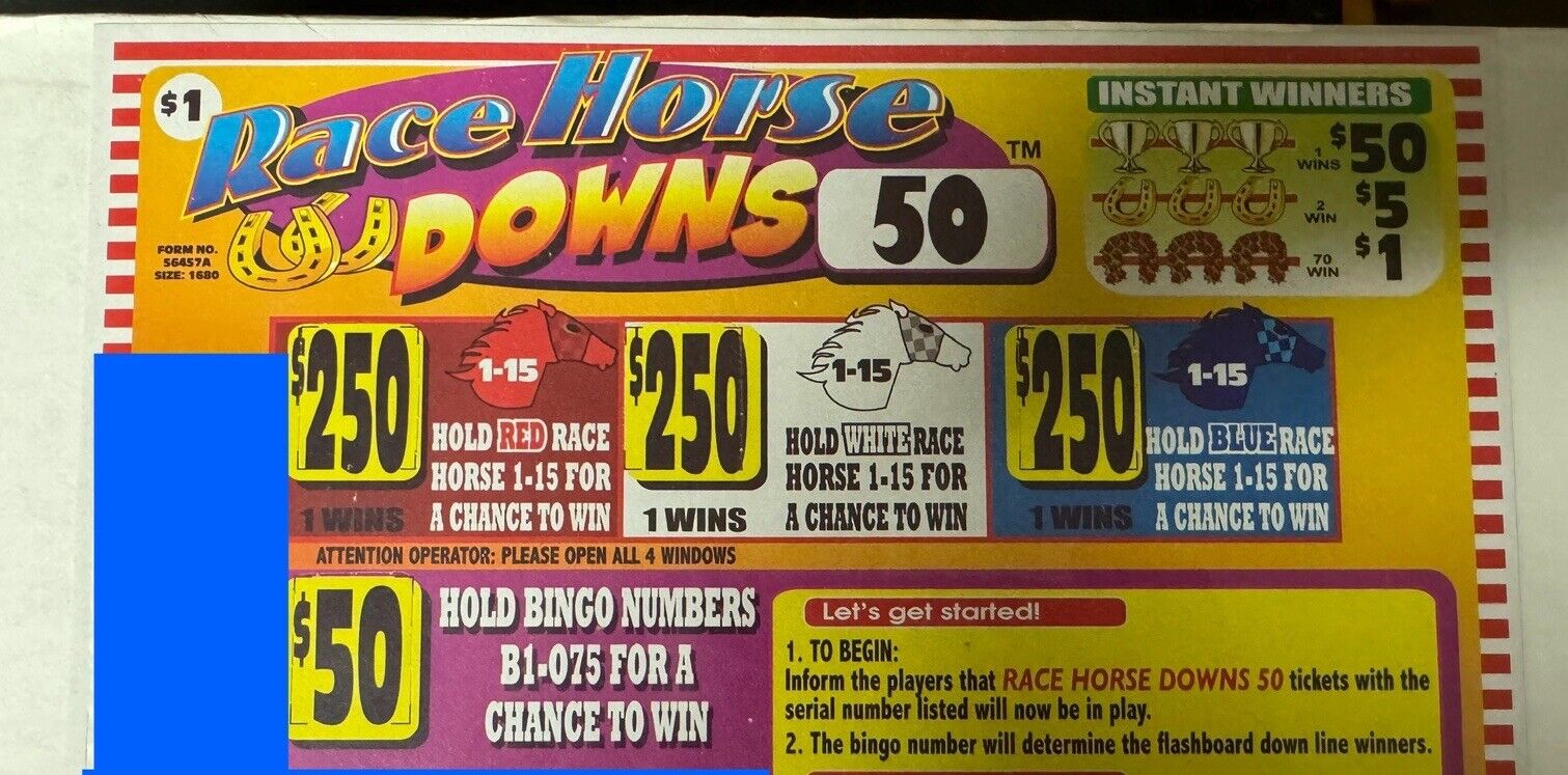 NEW pull tickets Race Horse Downs 1680 - Seal Card Tabs