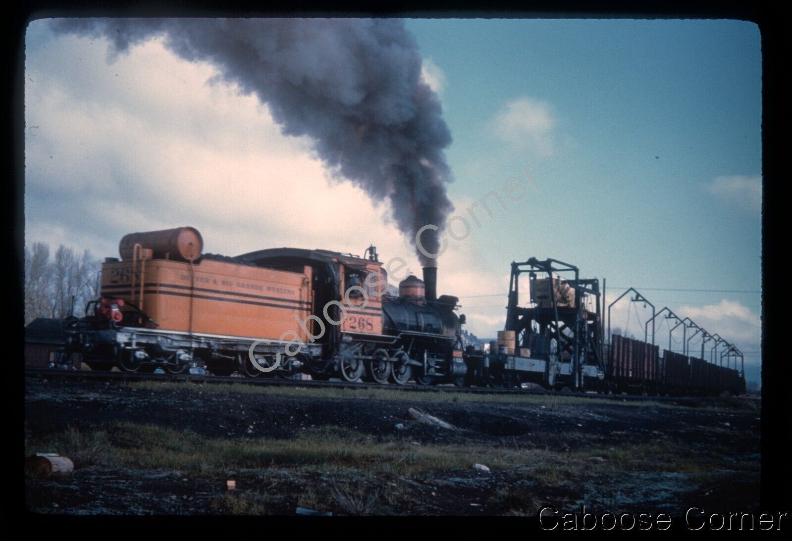 D&RGW Railroad #268 2-8-0 35mm Ektachrome Slide Al Chione C1-41