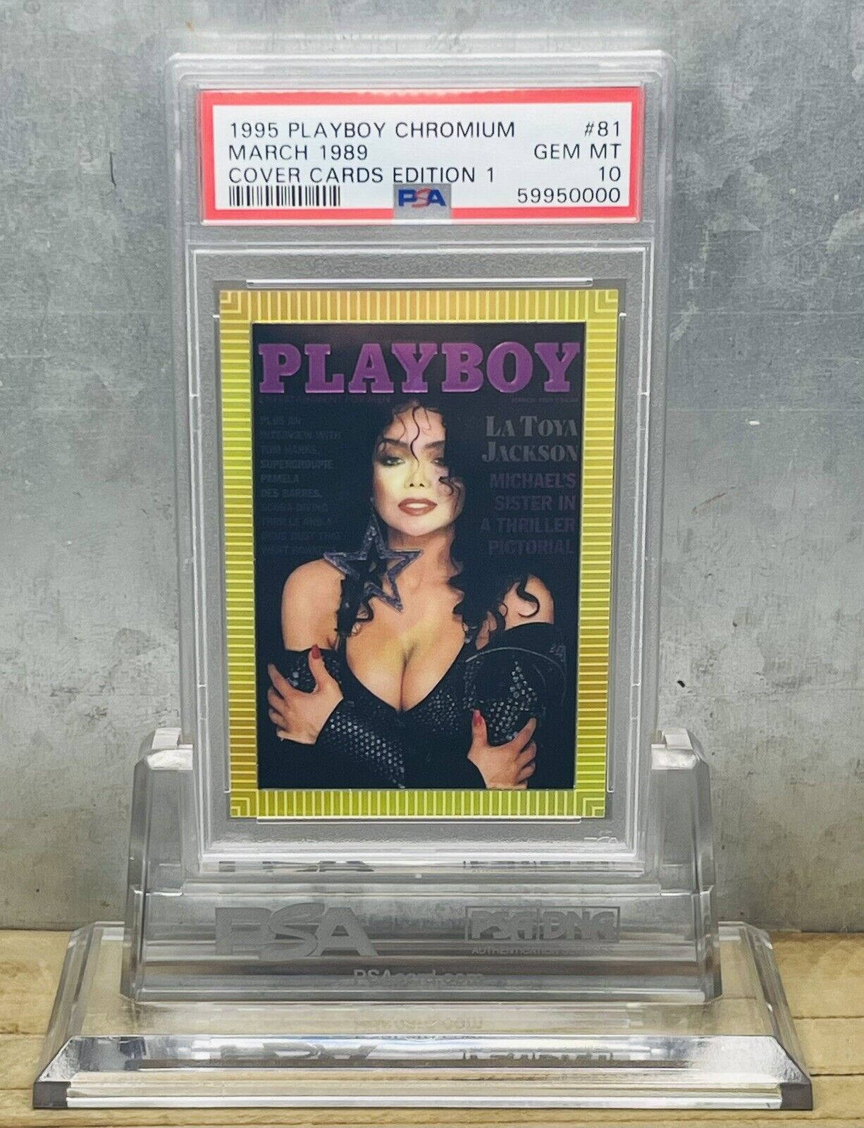 1995 Playboy Chromium Covers #81 March 1989 PSA 10